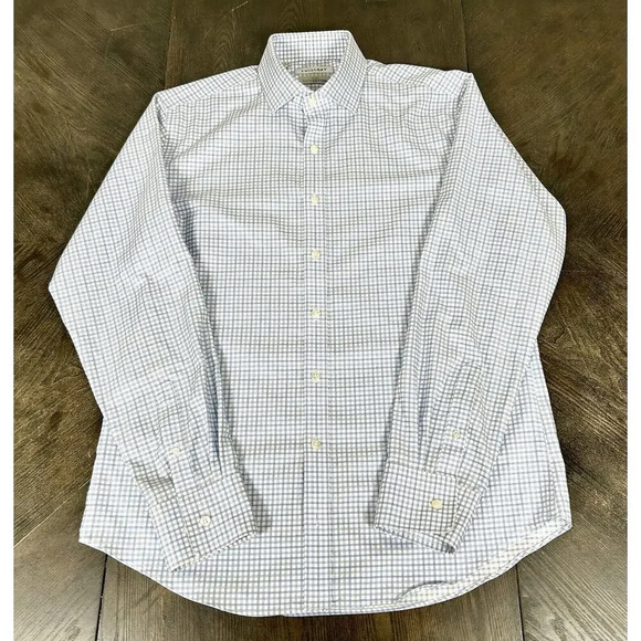 Twillory Other - Twillory Dress Shirt Men's Size 16 34/35 Tailored Fit Safe Cotton Non Iron Blue